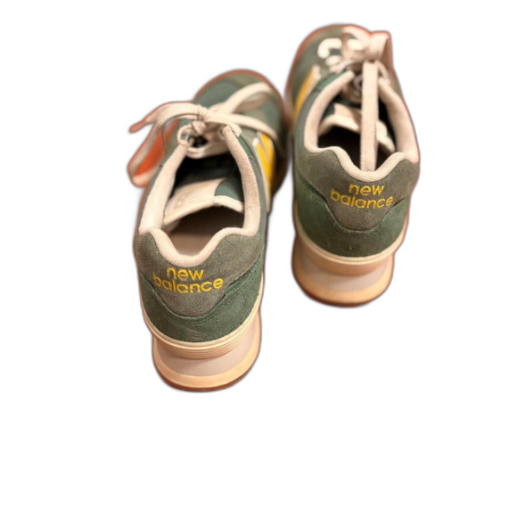 New Balance 574 Women's Mallard Green Yellow White Trainers Size 6.5 - Picture 5 of 8
